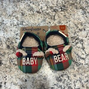 Dearfoams Cozy Comfort Baby Bear Slippers House Shoes 3/4 NWT